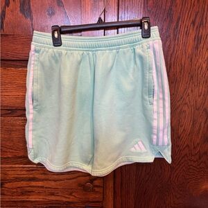 Adidas Men's Light Green Shorts with Pink Accents
